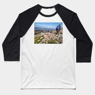 Climbers make their way up the steep path on Ben Nevis Baseball T-Shirt